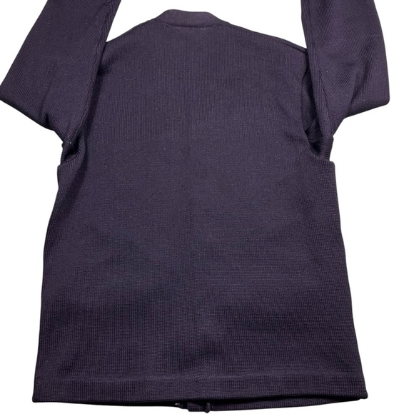 Vintage 50s skookum virgin wool/leather button front cardigan sweater men’s XL - Picture 2 of 4